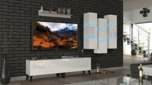Heaven N45 Modernes Wohnzimmer Wohnwand Wohnschrank Schrankwand Möbel Mediawand