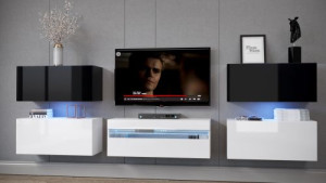 Anbauwand Wohnwand Wohnwände Schrankwand Modernes Wohnzimmer NEU Patty  E2