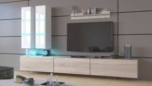 Anbauwand Wohnwand Wohnwände Schrankwand Modernes Wohnzimmer NEU Egina N50 1A