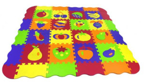 Große Schaumstoffmatte mit Zaun und Puzzles Obst