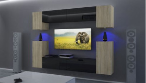Anbauwand Wohnwand Wohnwände Schrankwand Modernes Wohnzimmer NEU Rodos N43