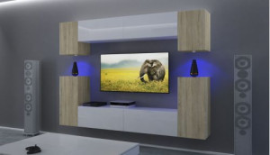 Anbauwand Wohnwand Wohnwände Schrankwand Modernes Wohnzimmer NEU Rodos N43 1B