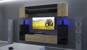 Anbauwand Wohnwand Wohnwände Schrankwand Modernes Wohnzimmer NEU Rodos N43