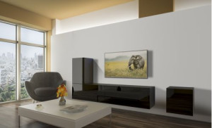 Malm N14 Modernes Wohnzimmer, Wohnwand, Wohnschrank, Schrankwand, Möbel
