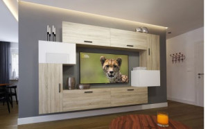 Anbauwand Wohnwand Wohnwände Schrankwand Modernes Wohnzimmer NEU Orlean N6 1B
