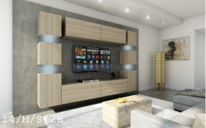 Future 14 1B Modernes Wohnzimmer Wohnwand Wohnschrank Schrankwand Möbel Mediawand