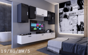 Future 19 1B Modernes Wohnzimmer Wohnwand Wohnschrank Schrankwand Möbel Mediawand