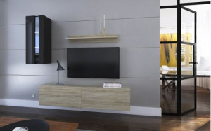 Anbauwand Wohnwand Wohnwände Schrankwand Modernes Wohnzimmer NEU Mery N271 1B