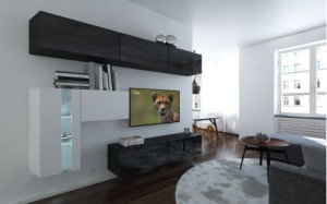 Anbauwand Wohnwand Wohnwände Schrankwand Modernes Wohnzimmer NEU Venedig N81 1B