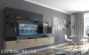 Anbauwand Wohnwand Wohnwände Schrankwand Modernes Wohnzimmer NEU Future 10 1B