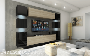 Anbauwand Wohnwand Wohnwände Schrankwand Modernes Wohnzimmer NEU Future 14 1B