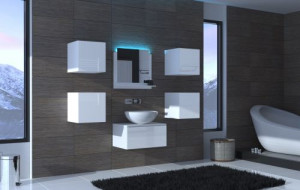 Badezimmermöbel Badmöbel Badeschrank Badezimmerschrank Hochglanz ALIUS 25