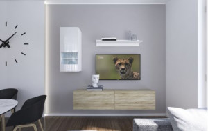 Anbauwand Wohnwand Wohnwände Schrankwand Modernes Wohnzimmer NEU Cezalia N272 1B