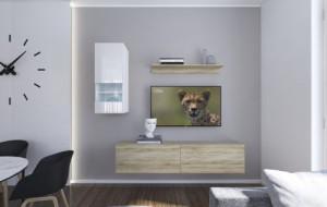 Anbauwand Wohnwand Wohnwände Schrankwand Modernes Wohnzimmer NEU Cezalia N272 1A