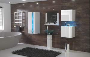 Badezimmermöbel Badmöbel Badeschrank Badezimmerschrank Hochglanz ALIUS 33
