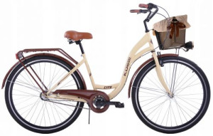 Damenfahrrad mit Korb Citybike Retro Style 28 Zoll 3 Gang Beige
