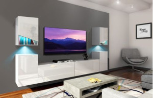 Modernes Wohnzimmer, Wohnwand, Wohnschrank, Schrankwand, Möbel - Cristal S13