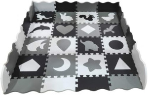 Große Schaumstoffmatte mit Zaun und Puzzle-Formen