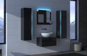 Badezimmermöbel Badmöbel Badeschrank Badezimmerschrank Hochglanz ALIUS 1
