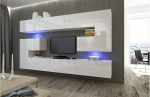 Albania N3 Modernes Wohnzimmer Wohnwand Wohnschrank Schrankwand Möbel Mediawand