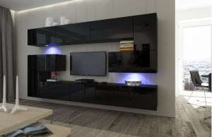 Albania N3 Modernes Wohnzimmer Wohnwand Wohnschrank Schrankwand Möbel Mediawand