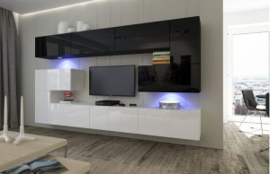 Albania N3 Modernes Wohnzimmer Wohnwand Wohnschrank Schrankwand Möbel Mediawand
