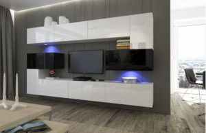 Albania N3 Modernes Wohnzimmer Wohnwand Wohnschrank Schrankwand Möbel Mediawand