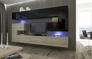 Anbauwand Wohnwand Wohnwände Schrankwand Modernes Wohnzimmer NEU Albania N3 1B