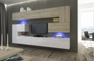 Anbauwand Wohnwand Wohnwände Schrankwand Modernes Wohnzimmer NEU Albania N3 1A