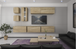 Anbauwand Wohnwand Wohnwände Schrankwand Modernes Wohnzimmer NEU Oslo N280 1B