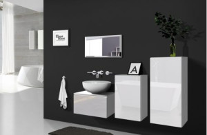 Badezimmermöbel Badmöbel Badeschrank Badezimmerschrank Hochglanz ALIUS 39