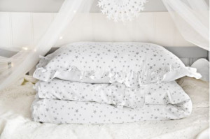 Bettwäsche SET Bettdecke 100x135cm Kissen 40x60cm natürlicher 100% Baumwolle