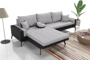 Modernes Wohnzimmer Ecksofa Eckcouch Sofa mit Bettkasten Ottomane Schlaffunktion SL3-G2B-PCOS-SZ118-CZ100-5