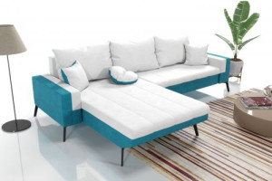 Modernes Wohnzimmer Ecksofa Eckcouch Sofa mit Bettkasten Ottomane Schlaffunktion SL3-G2B-PCOS-SZ119-NI190-3