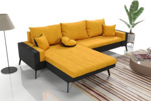 Modernes Wohnzimmer Ecksofa Eckcouch Sofa mit Bettkasten Ottomane Schlaffunktion SL3-G2B-PCOS-ZO120-CZ100-1