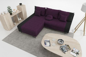 Modernes Wohnzimmer Ecksofa Eckcouch Sofa mit Bettkasten Ottomane Schlaffunktion SL7-G2B-COS-FI110-CZ100-4