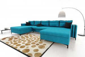 Modernes Wohnzimmer Ecksofa Eckcouch Sofa mit Bettkasten Ottomane Schlaffunktion SU2-G2B-COS+MAL-N05-C96-5