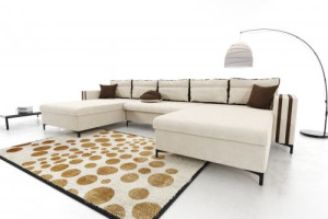 Modernes Wohnzimmer Ecksofa Eckcouch Sofa mit Bettkasten Ottomane Schlaffunktion SU2-G2B-MAL+MIK-BR5-BR20-3