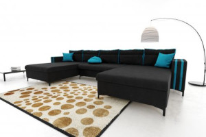 Modernes Wohnzimmer Ecksofa Eckcouch Sofa mit Bettkasten Ottomane Schlaffunktion SU2-G2B-MAL+MIK-C96-N18-2
