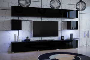 Sara N73 Modernes Wohnzimmer Wohnwand Wohnschrank Schrankwand Möbel Mediawand