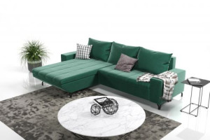 Modernes Wohnzimmer Ecksofa Eckcouch Sofa mit Bettkasten Ottomane Schlaffunktion SL2-G3B-PROY-ZI19-3