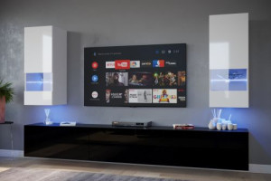 Anbauwand Wohnwand Wohnwände Schrankwand Modernes Wohnzimmer NEU Sezana N21 1B