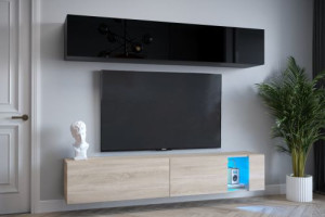 Anbauwand Wohnwand Wohnwände Schrankwand Modernes Wohnzimmer NEU Sally  E4
