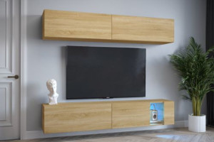 Anbauwand Wohnwand Wohnwände Schrankwand Modernes Wohnzimmer NEU Sally  E4