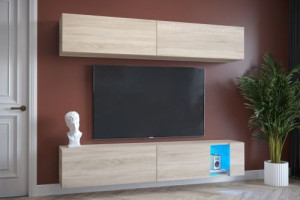 Anbauwand Wohnwand Wohnwände Schrankwand Modernes Wohnzimmer NEU Sally  E4
