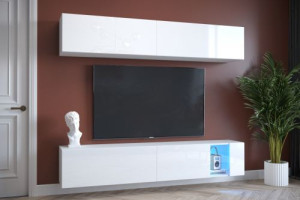 Anbauwand Wohnwand Wohnwände Schrankwand Modernes Wohnzimmer NEU Sally  E4