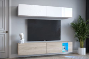 Anbauwand Wohnwand Wohnwände Schrankwand Modernes Wohnzimmer NEU Sally  E4