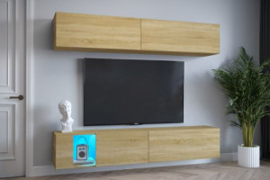 Anbauwand Wohnwand Wohnwände Schrankwand Modernes Wohnzimmer NEU Fenty  E6