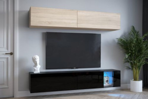 Anbauwand Wohnwand Wohnwände Schrankwand Modernes Wohnzimmer NEU Fenty  E6