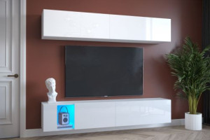 Anbauwand Wohnwand Wohnwände Schrankwand Modernes Wohnzimmer NEU Fenty  E6